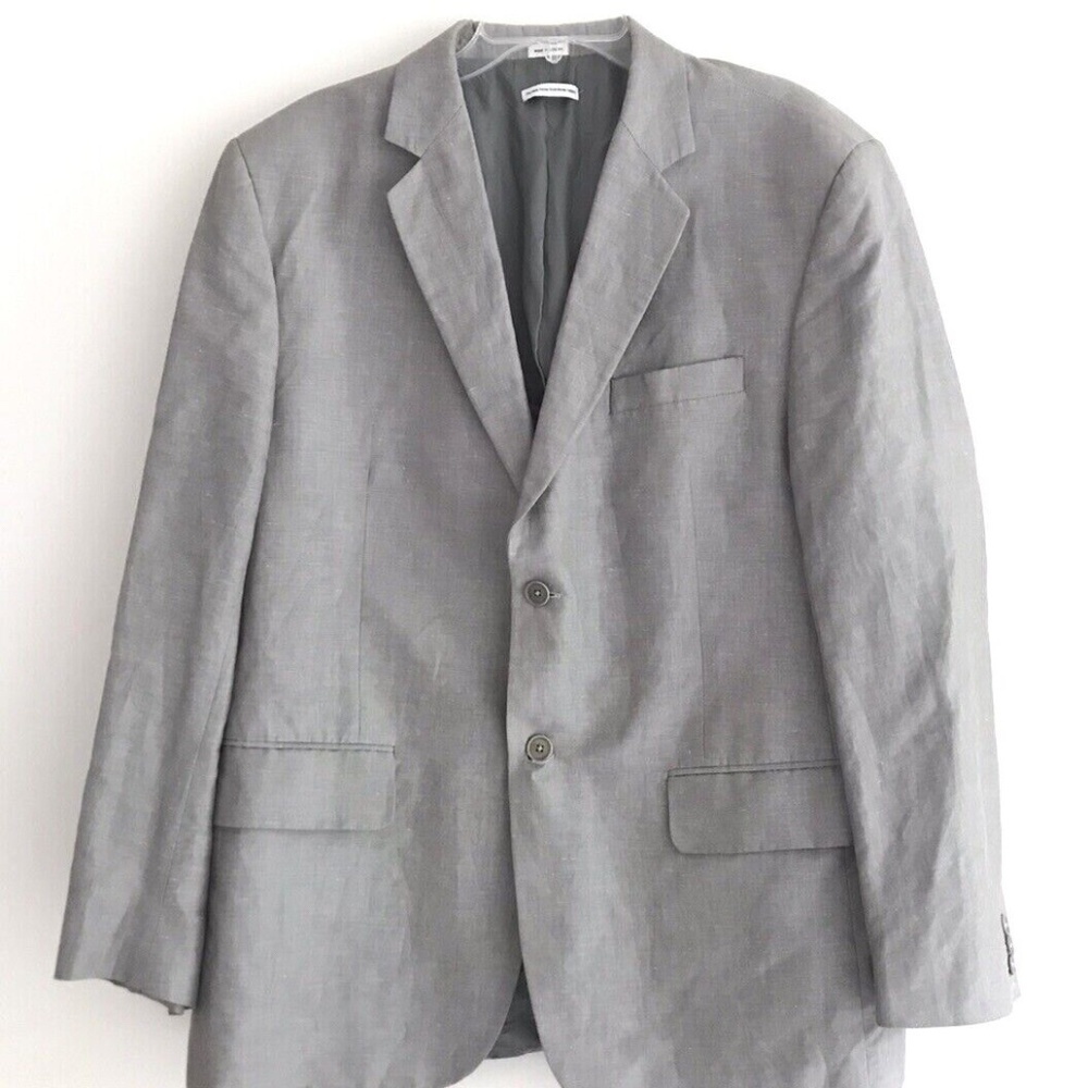 Calvin Klein | Linen Blend Suit Blazer Mens Size XL Gray Sport Jacket Two Button